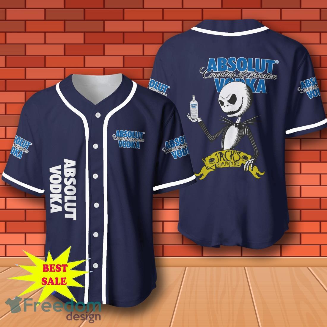 Absolut Vodka Halloween Jack Skellington Nightmare Baseball Jersey for All Genders image Absolut Vodka Halloween Jack Skellington Nightmare Baseball Jersey for All Genders Product Photo 1