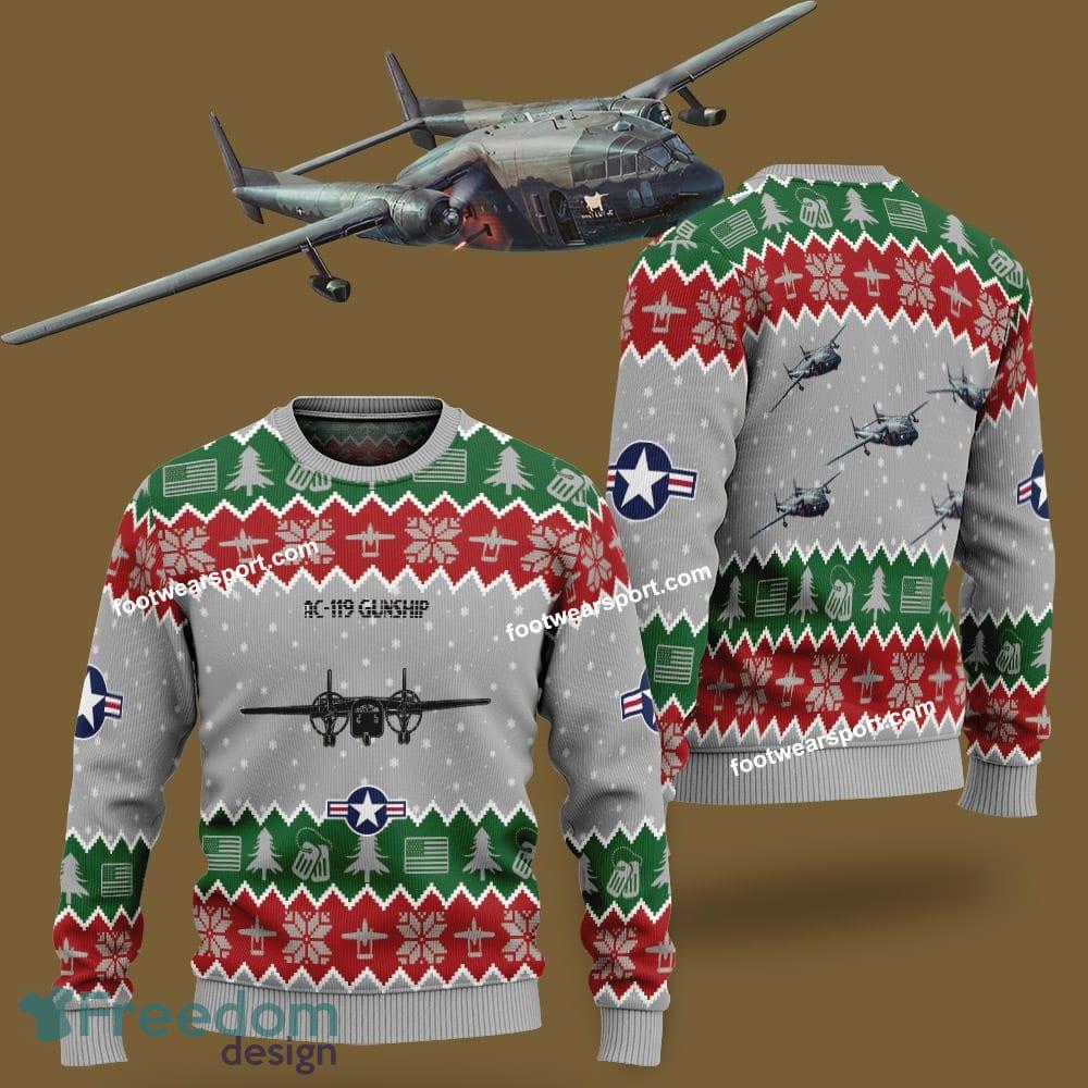 AC 119 Gunship AC119 Aircraft US Air Force Knitted Christmas Sweater Gift For Vetetan image AC-119 Gunship AC119 Aircraft US Air Force Knitted Christmas Sweater Gift For Vetetan - AC-119 Gunship AC119 Aircraft US Air Force Knitted Christmas Sweater Gift For Vetetan