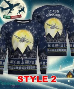 AC-130 Gunship AC130 Aircraft Moonlight Multi Color Ugly Christmas Sweater Gift For Men And Women - AC-130 Gunship AC130 Aircraft Moonlight Ugly Christmas Sweater_11