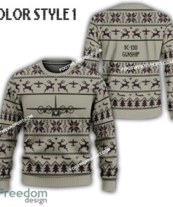 AC-130 Gunship AC130 Aircraft US Air Force Knitted Christmas Sweater Gift For Vetetan AC-130 Gunship AC130 Aircraft US Air Force Knitted Christmas Sweater Gift For Vetetan