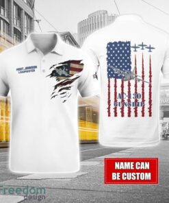 AC-130 Gunship AC130 Custom Name AOP Aircraft Polo Shirt Veteran Golf polo Shirt White Corlor