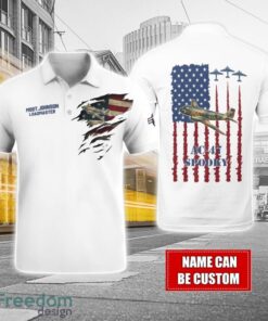 AC-47 Spooky AC47 Custom Name AOP Aircraft Polo Shirt Veteran Golf polo Shirt White Corlor