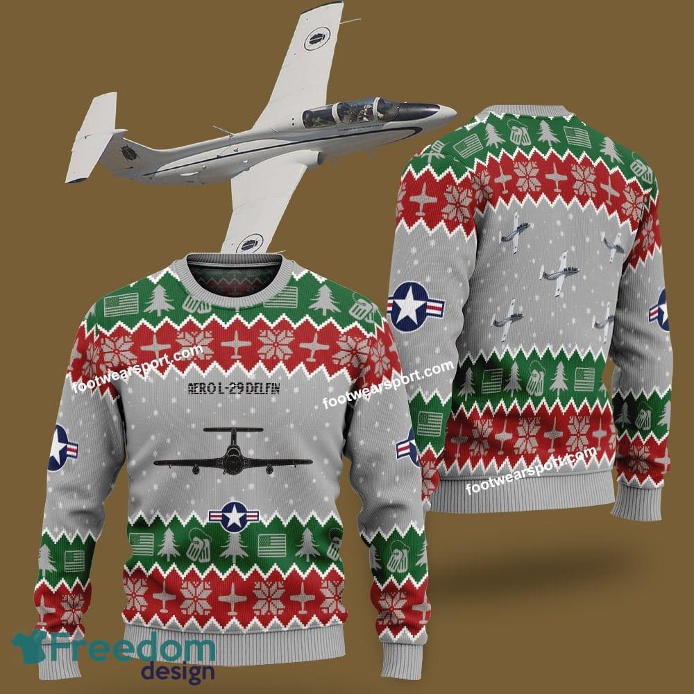 Aero L 29 Delfin L29 Aircraft US Air Force Ugly Christmas Sweater Gift For Adult image Aero L-29 Delfin L29 Aircraft US Air Force Ugly Christmas Sweater Gift For Adult - Aero L-29 Delfin L29 Aircraft US Air Force Ugly Christmas Sweater Gift For Adult
