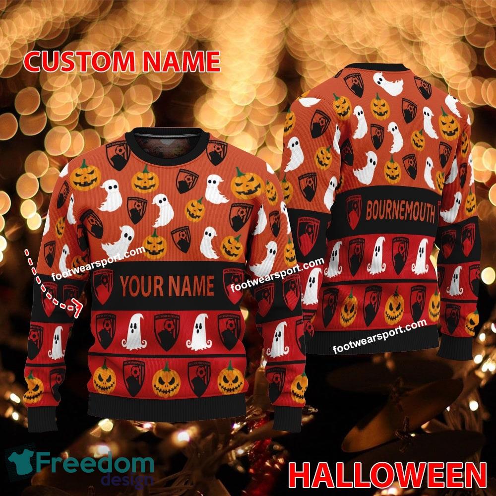 AFC Bournemouth Personalized Halloween Knitted Christmas Sweater Gift For Adult image AFC Bournemouth Personalized Halloween Knitted Christmas Sweater Gift For Adult - AFC Bournemouth Personalized Halloween Knitted Christmas Sweater Gift For Adult