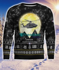 AgustaWestland AW139 Aircraft Moonlight Black Ugly Christmas Sweater Veteran Sweater Product Photo 3