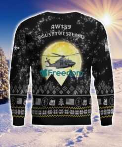 AgustaWestland AW139 Aircraft Moonlight Black Ugly Christmas Sweater Veteran Sweater Product Photo 4