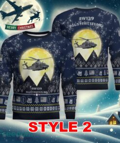 AgustaWestland AW139 Aircraft Moonlight Multi Color Ugly Christmas 3D Sweater Gift For Adult - AgustaWestland AW139 Aircraft Moonlight Ugly Christmas Sweater_11