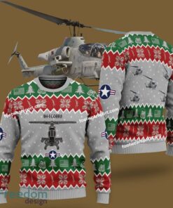 AH-1 Cobra AH1 Aircraft US Army Ugly Christmas 3D Sweater Gift For Vetetan