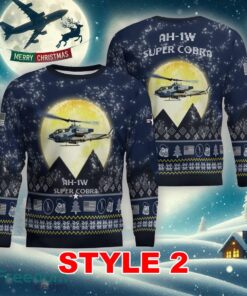 AH-1W Super Cobra AH1W Aircraft Moonlight Multi Color Ugly Christmas Sweater Gift Holidays - AH-1W Super Cobra AH1W Aircraft Moonlight Ugly Christmas Sweater_11