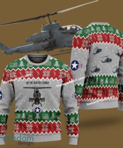AH-1W Super Cobra AH1W Aircraft US Marine Corps  Knitted Xmas Sweater AOP Gift For Vetetan