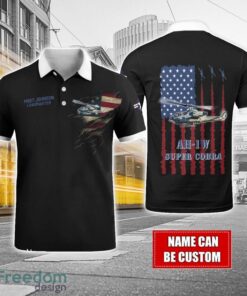 AH-1W Super Cobra AH1W Custom Name AOP Aircraft Polo Shirt Veteran Golf polo Shirt