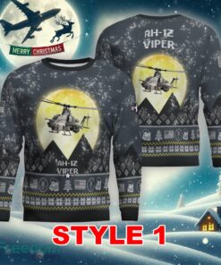 AH-1Z Viper AH1Z Aircraft Moonlight Multi Color Ugly Christmas Sweater Gift For Adult AH-1Z Viper AH1Z Aircraft Moonlight Multi Color Ugly Christmas Sweater Gift For Adult