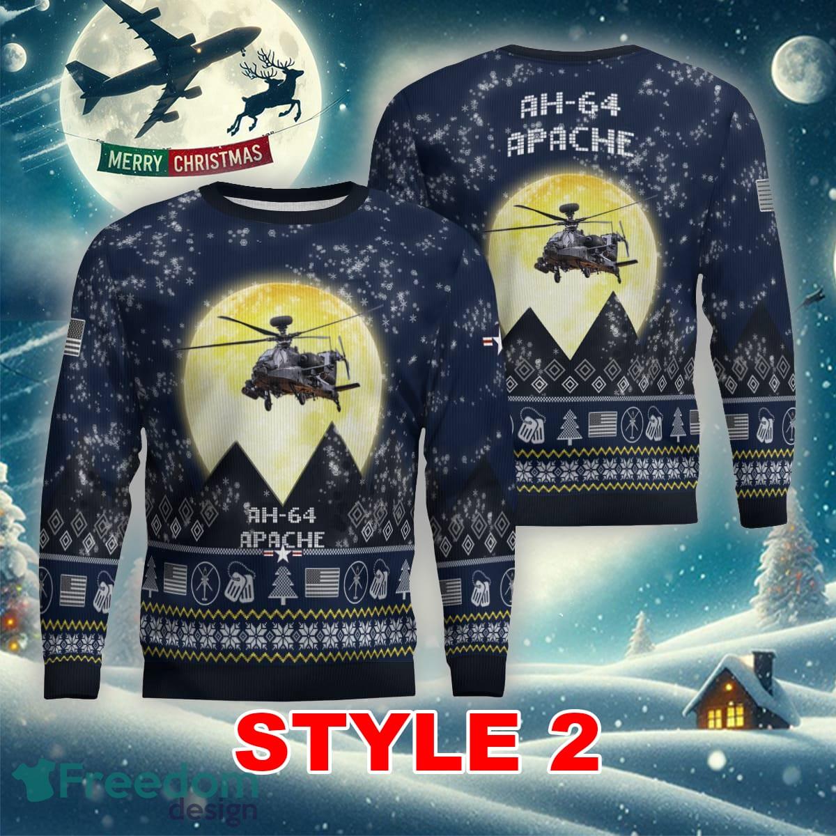 AH 64 Apache AH64 Aircraft Moonlight Multi Color Knitted Christmas Sweater AOP Gift For Men And Women image AH-64 Apache AH64 Aircraft Moonlight Multi Color Knitted Christmas Sweater AOP Gift For Men And Women - AH-64 Apache AH64 Aircraft Moonlight Ugly Christmas Sweater_11