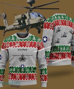 AH-64 Apache AH64 Aircraft US Army Ugly Christmas Sweater Gift For Adult