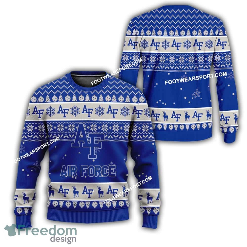 Air Force Falcons Logo Pattern Ugly Christmas Sweater AOP Gift For Men And Women image Air Force Falcons Logo Pattern Ugly Christmas Sweater AOP Gift For Men And Women - Air Force Falcons Logo Pattern Ugly Christmas Sweater AOP Gift For Men And Women