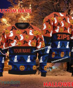Akron Zips Custom Name Logo Pattern Knitted Xmas 3D Sweater For Fans