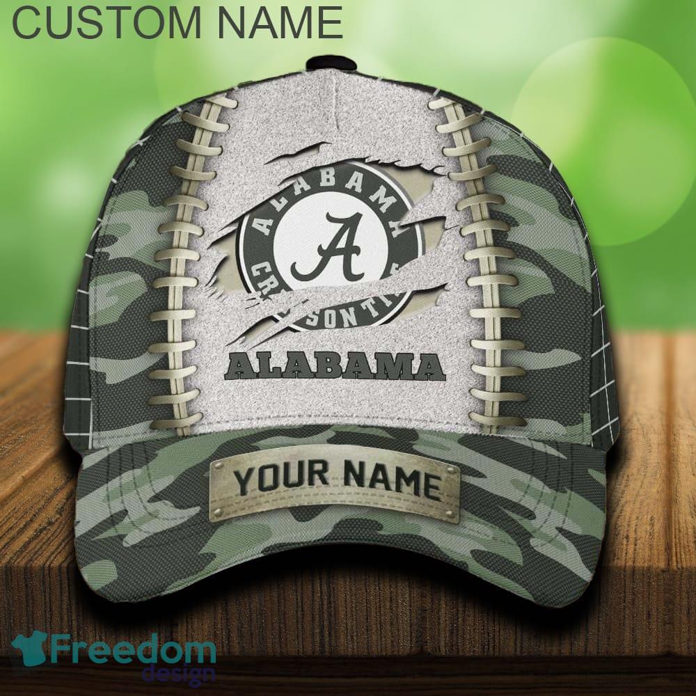 Alabama Crimson Tide 3D Hat And Cap Beach Design Camo Green For Fans Gift Custom Name image Alabama Crimson Tide 3D Hat And Cap Beach Design Camo Green For Fans Gift Custom Name - Alabama Crimson Tide 3D Hat And Cap Camo_1