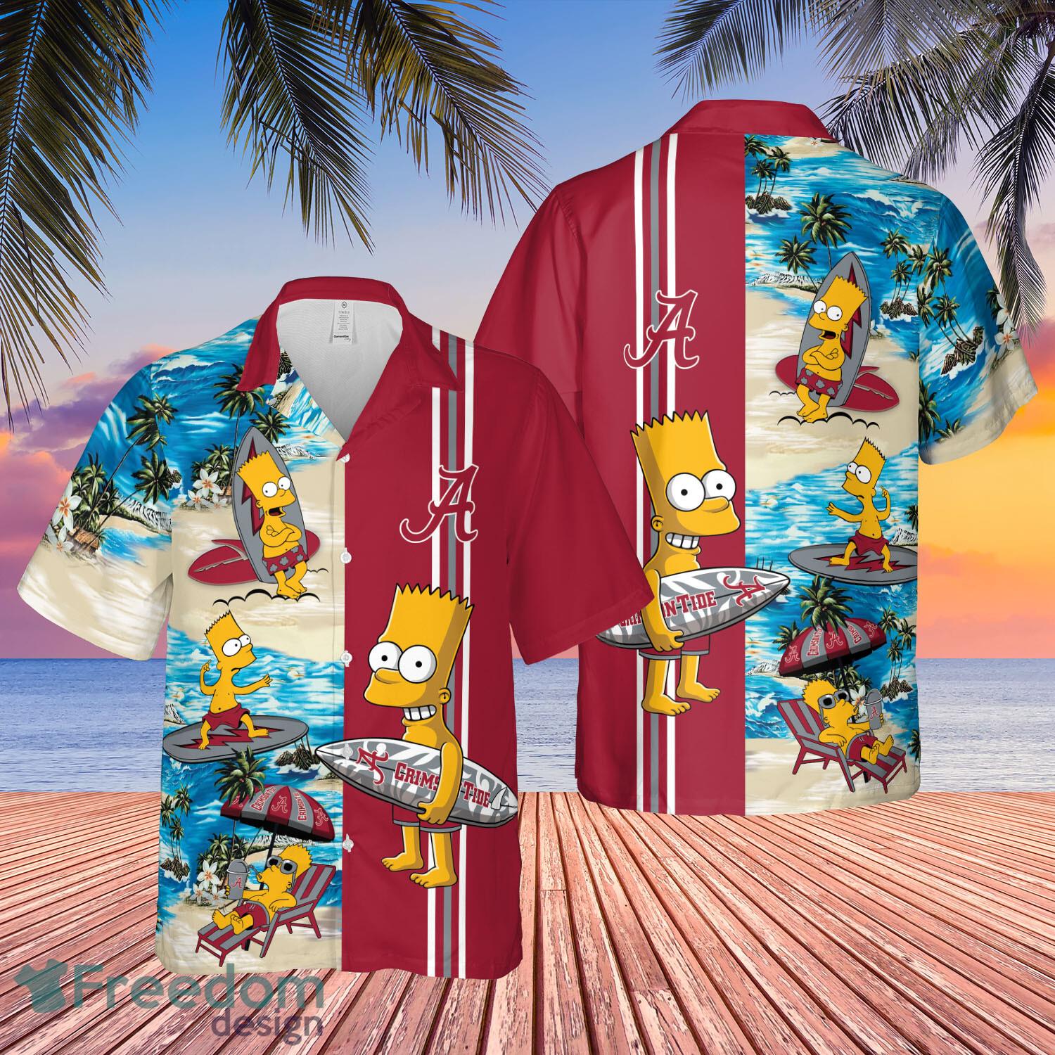 Alabama Crimson Tide Bart Simpson Hawaiian Shirt Funny For Men Women Fans - Alabama Crimson Tide Bart Simpson Hawaiian Shirt Funny For Men Women Fans