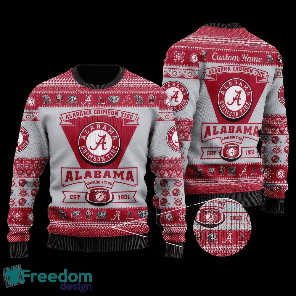 Alabama Crimson Tide Football Team Ugly Christmas Sweater Gift For Men And Women image Alabama Crimson Tide Football Team Ugly Christmas Sweater Gift For Men And Women - Alabama Crimson Tide Football Team Ugly Christmas Sweater Gift For Men And Women