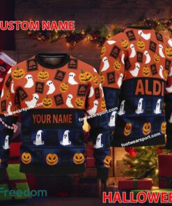 Aldi Personalized Halloween Knitted Christmas Sweater Gift Holidays
