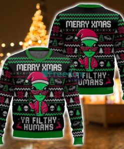 Alien Ya filthy Humans Christmas Ugly Sweater 3D Printed Sweater Christmas Gift