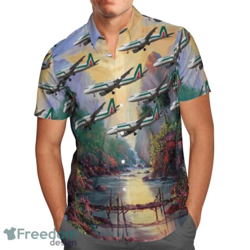 Alitalia Airbus A320-200 Hawaiian Shirt Beach Shirt Product Photo 2