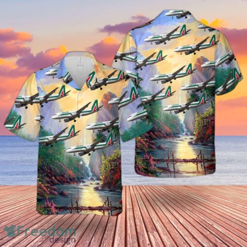 Alitalia Airbus A320-200 Hawaiian Shirt Beach Shirt Product Photo 1