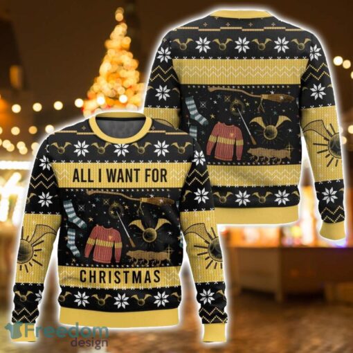 All I Want For Christmas Harry Potter Ugly Christmas Sweater 3D All Printed Sweater Christmas Gift Product Photo 1