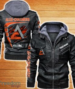Allis Chalmers Leather Jacket Black And Brown Color Car Logo Trending All OVer Print Gift Fans Custom Name Allis Chalmers Leather Jacket Black And Brown Color Car Logo Trending All OVer Print Gift Fans Custom Name