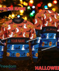 Alpine Car Racing Custom Name Halloween Ugly Christmas Sweater AOP For Fans