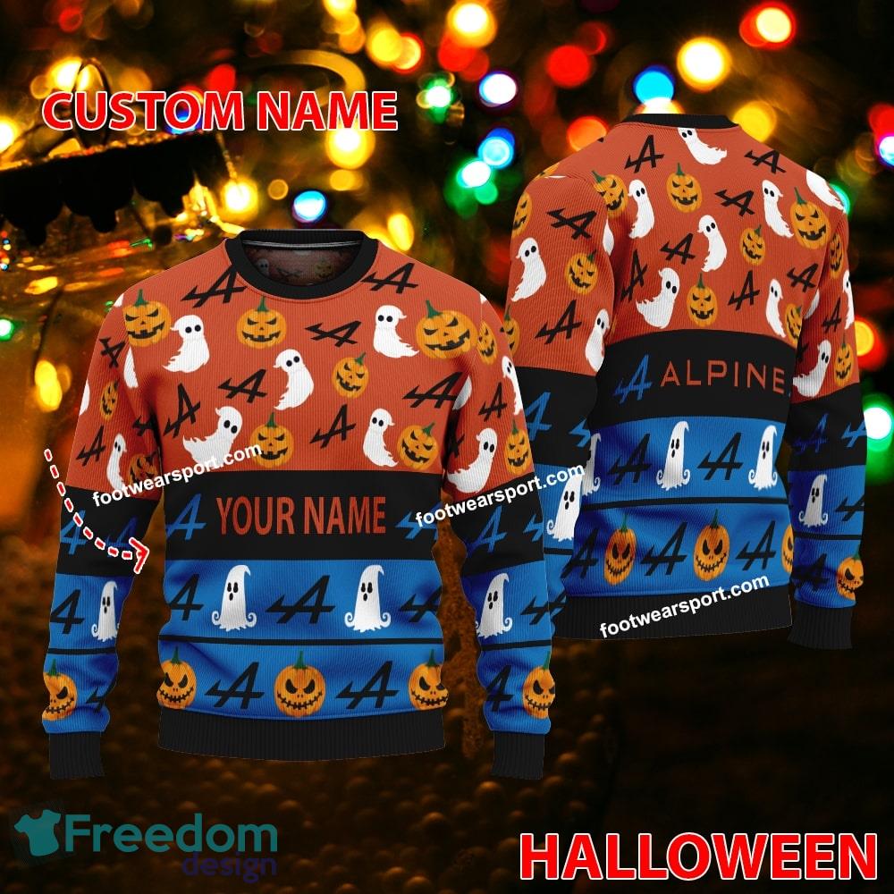 Alpine Car Racing Custom Name Halloween Ugly Christmas Sweater AOP For Fans image Alpine Car Racing Custom Name Halloween Ugly Christmas Sweater AOP For Fans - Alpine Car Racing Custom Name Halloween Ugly Christmas Sweater AOP For Fans