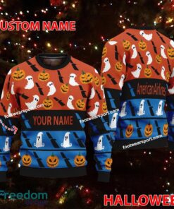 American Airline Custom Name Halloween Knitted Christmas Sweater Gift For Men And Women