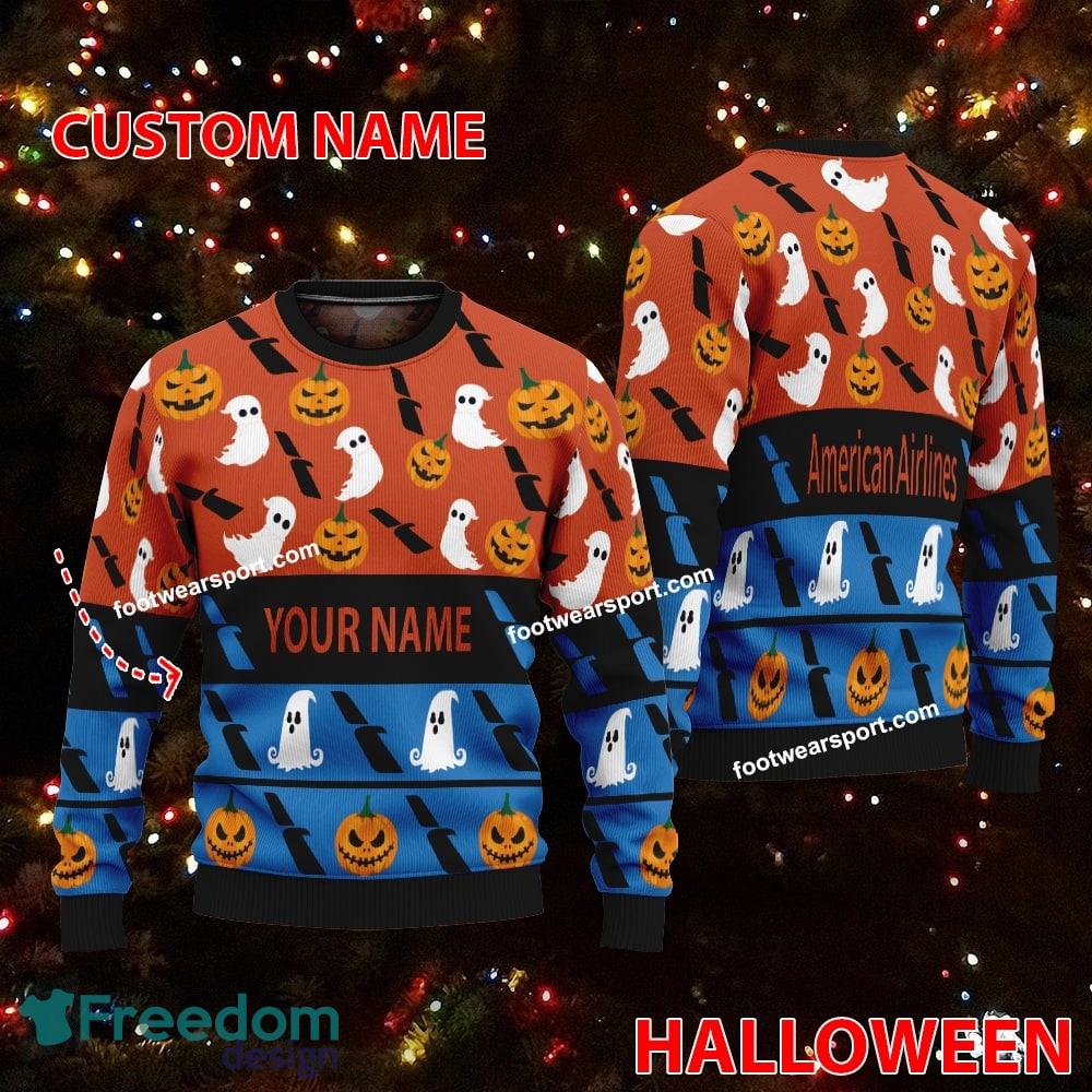 American Airline Custom Name Halloween Knitted Christmas Sweater Gift For Men And Women image American Airline Custom Name Halloween Knitted Christmas Sweater Gift For Men And Women - American Airline Custom Name Halloween Knitted Christmas Sweater Gift For Men And Women