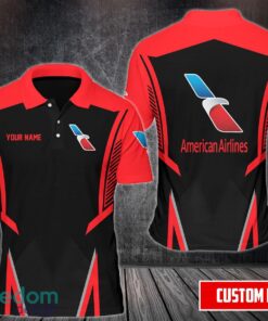 AMERICAN AIRLINES 3D Polo Shirt For Fans Beach Summer Shirt Custom Name
