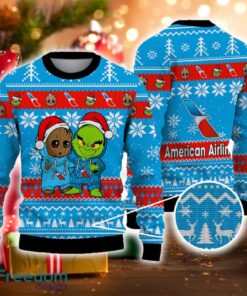 American Airlines Grinch And Groot Friends Ugly Christmas Sweater For Men Women Fans Gift Christmas