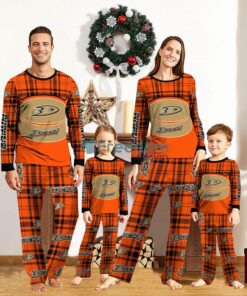 Anaheim Ducks Custom Name Pajamas Set For Family Sport Team Pajamas Christmas Gift