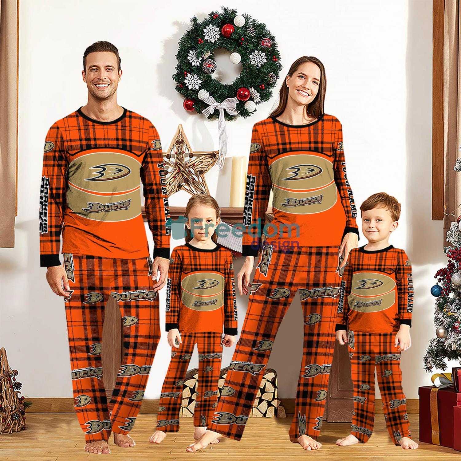 Anaheim Ducks Custom Name Pajamas Set For Family Sport Team Pajamas Christmas Gift image Anaheim Ducks Custom Name Pajamas Set For Family Sport Team Pajamas Christmas Gift Product Photo 1