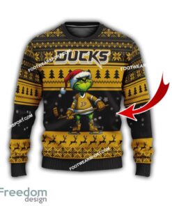 Anaheim Ducks Grinch Style Ugly Christmas 3D Sweater Gift For Adult
