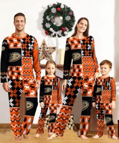 Anaheim Ducks Pajamas Set Christmas snowflake pattern Cute Pajamas For Family Christmas Gift Ideas Custom Name