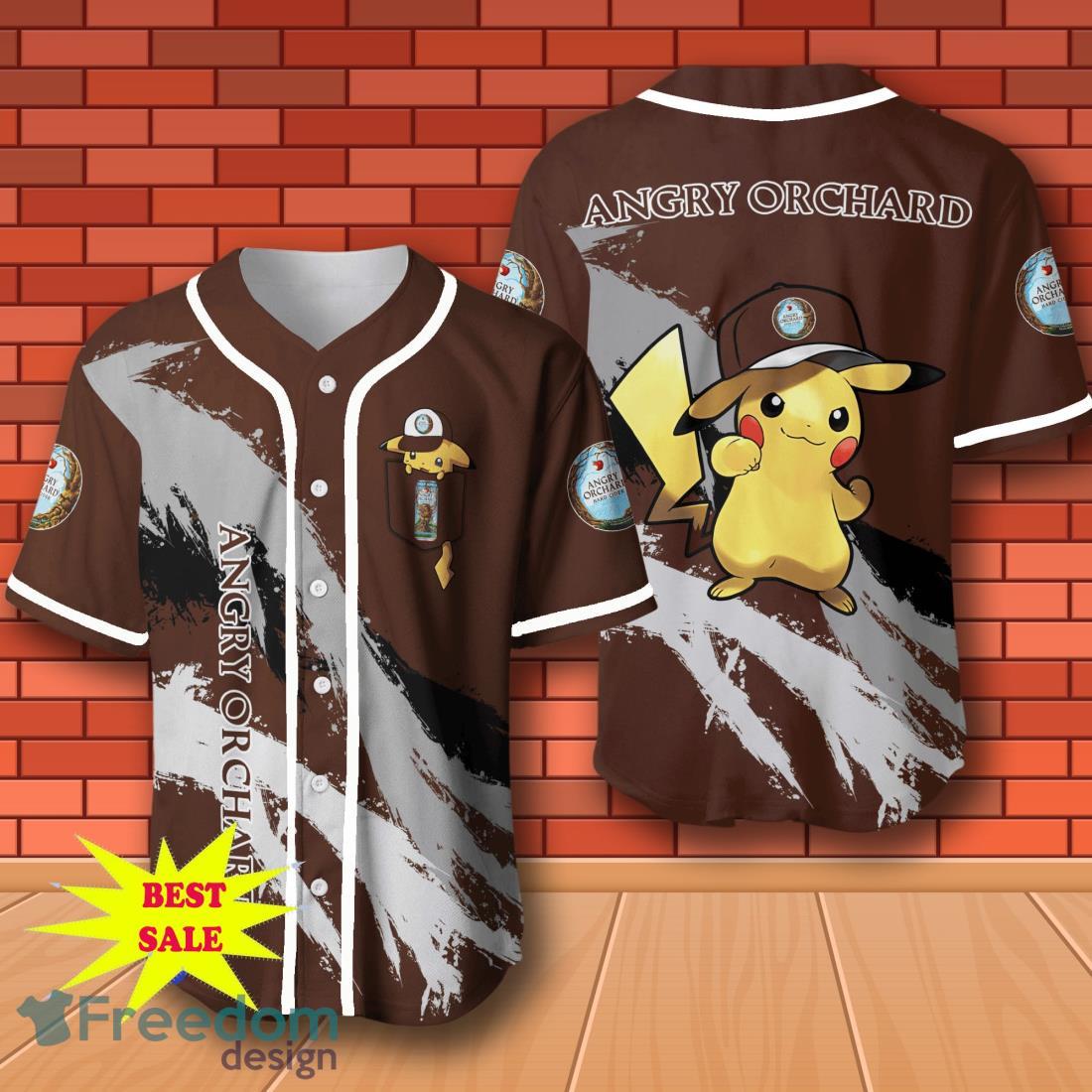 Angry Orchard Pikachu Pokemon Baseball Jersey for All Genders image Angry Orchard Pikachu Pokemon Baseball Jersey for All Genders Product Photo 1