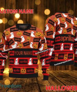 Aprilia Motorcycle Custom Name Logo Pattern Ugly Xmas Sweater Gift For Men And Women