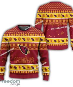 Arizona Cardinals Logo Pattern Ugly Christmas Sweater AOP Gift Holidays