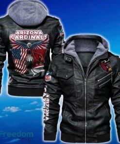 Arizona Cardinals NFL Eagle 2D Leather Jacket Black And Brown Color