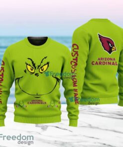 Arizona Cardinals NFL Ginch Face Funny Custom Name Ugly Sweater Merry Chistmas Gift For Fans