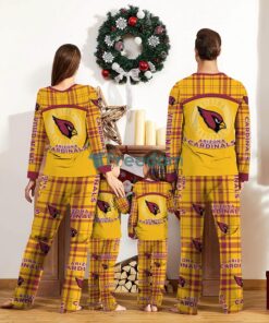 Arizona Cardinals Pajamas Set Gift For Family Custom Name Football Team Christmas Holiday Gift Product Photo 2