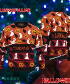 Arizona Cardinals Personalized Halloween Knitted Xmas Sweater For Fans