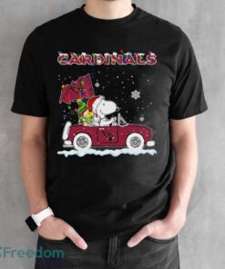 Arizona Cardinals Snoopy And Woodstock Driving Car Cute Snoopy Limited Edition Shirt - Black Unisex T-Shirt