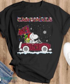 Arizona Cardinals Snoopy And Woodstock Driving Car Cute Snoopy Limited Edition Shirt - Black T-Shirt