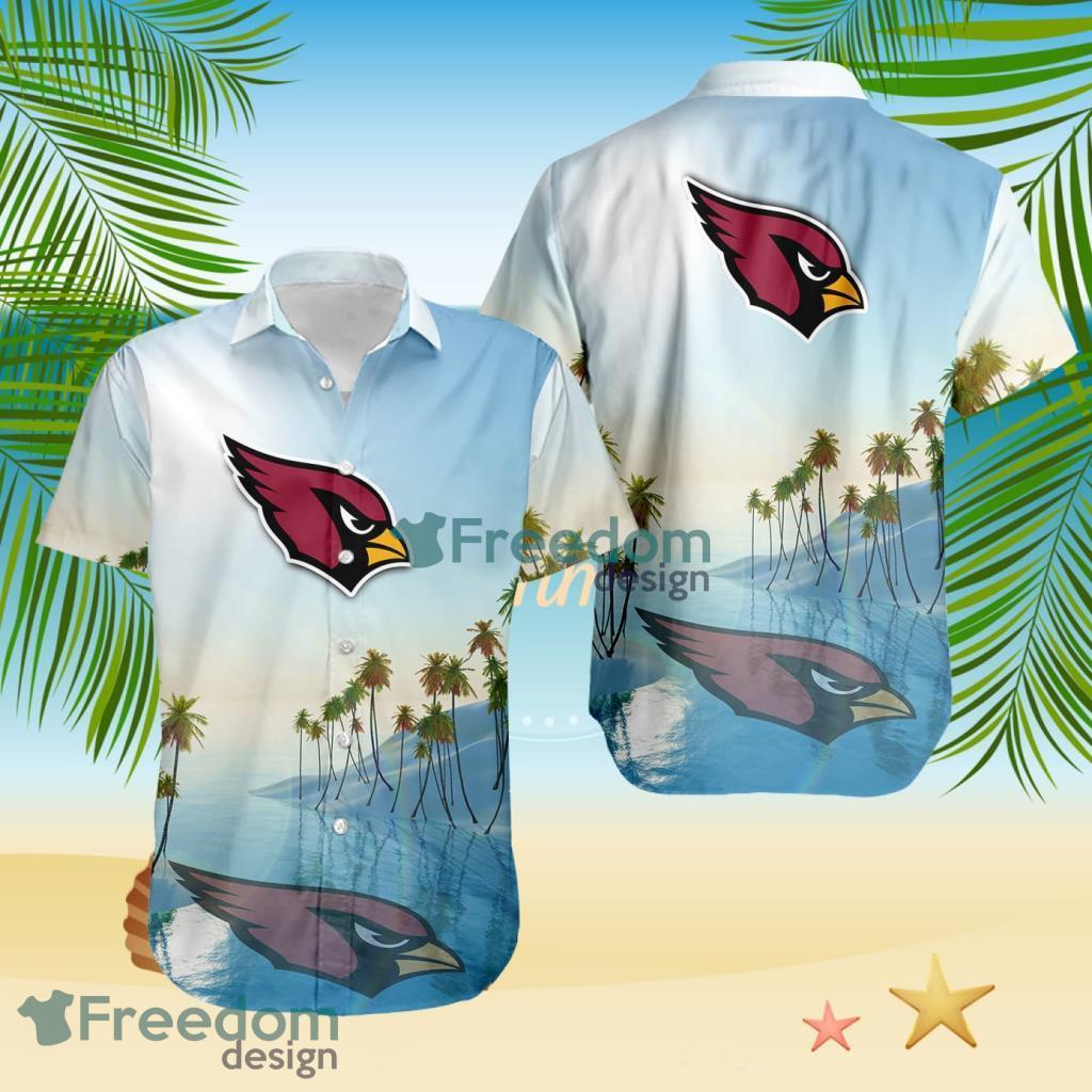 Arizona Cardinals Tropical Beach Blue Hawaiian Shirt image Arizona Cardinals Tropical Beach Blue Hawaiian Shirt Product Photo 1