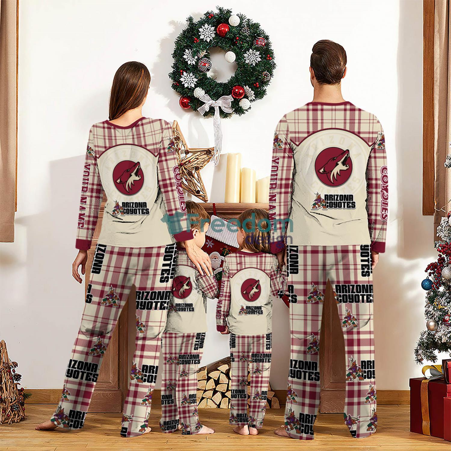 Arizona Coyotes Custom Name Pajamas Set For Family Sport Team Pajamas Christmas Gift image Arizona Coyotes Custom Name Pajamas Set For Family Sport Team Pajamas Christmas Gift Product Photo 2